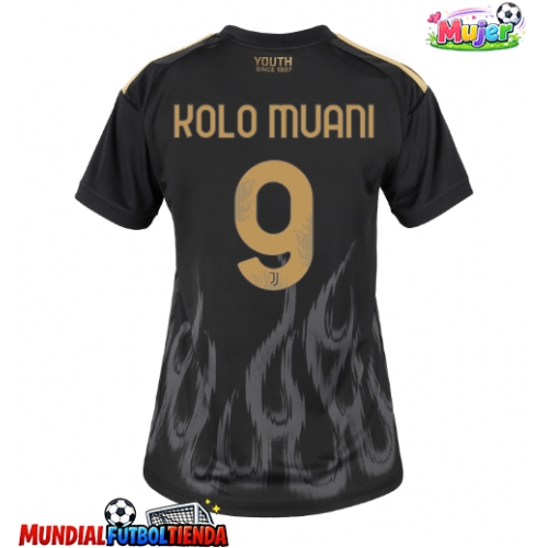 Camiseta Juventus Randal Kolo Muani #9 Tercera Equipación Replica 2026-27 para mujer mangas cortas